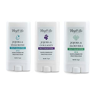 Set of 3 Sunscreen Stick with SPF 30 - Jojoba Oil, Aloevera and Halyuronic Acid
