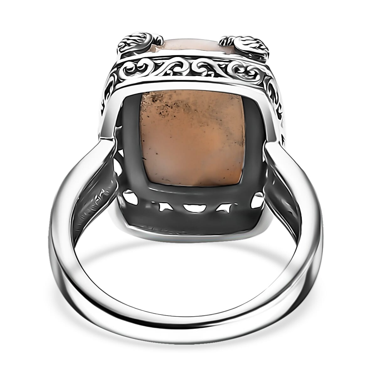 D'Joy Artisan Crafted Pink Natrolite 6.90 ctw Turtle Ring in Sterling Silver (Size 7.0) image number 4