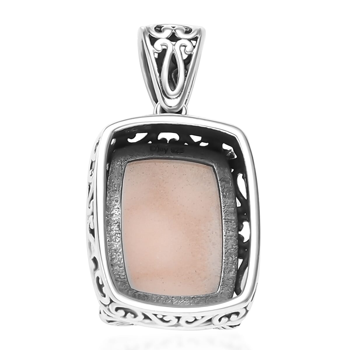 D'Joy Artisan Crafted Pink Natrolite 7.50 ctw Turtle Pendant without Chain in Sterling Silver image number 4