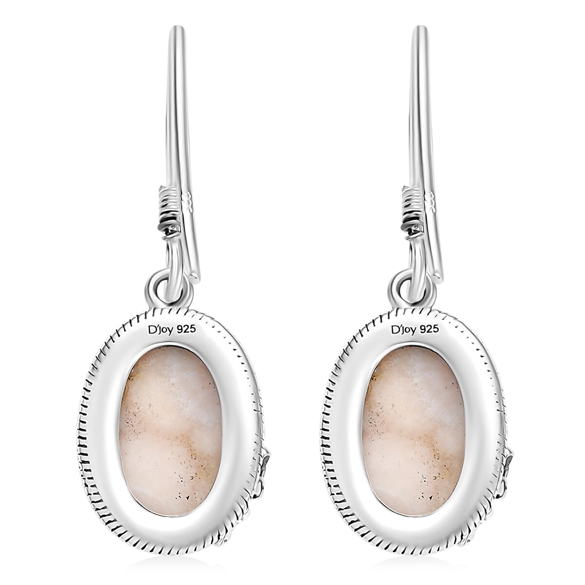 D'Joy Artisan Crafted Pink Natrolite and Natural Champagne Zircon 6.60 ctw Dragonfly with Flower Earrings in Sterling Silver image number 5