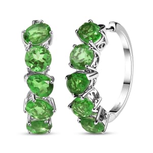 Ever True Chartreuse Quartz (Triplet) 20.70 ctw Beauty of Vines Earrings in Platinum Bond