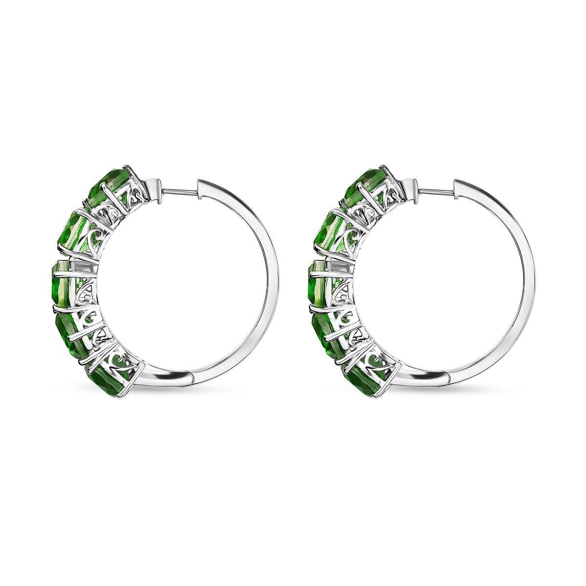 Ever True Chartreuse Quartz (Triplet) 20.70 ctw Beauty of Vines Earrings in Platinum Bond (Del. in 10-12 Days)  image number 3
