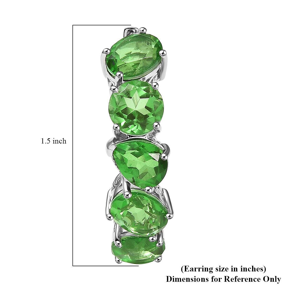EverTrue Chartreuse Quartz (Triplet) 20.70 ctw Beauty of Vines Earrings in Platinum Bond