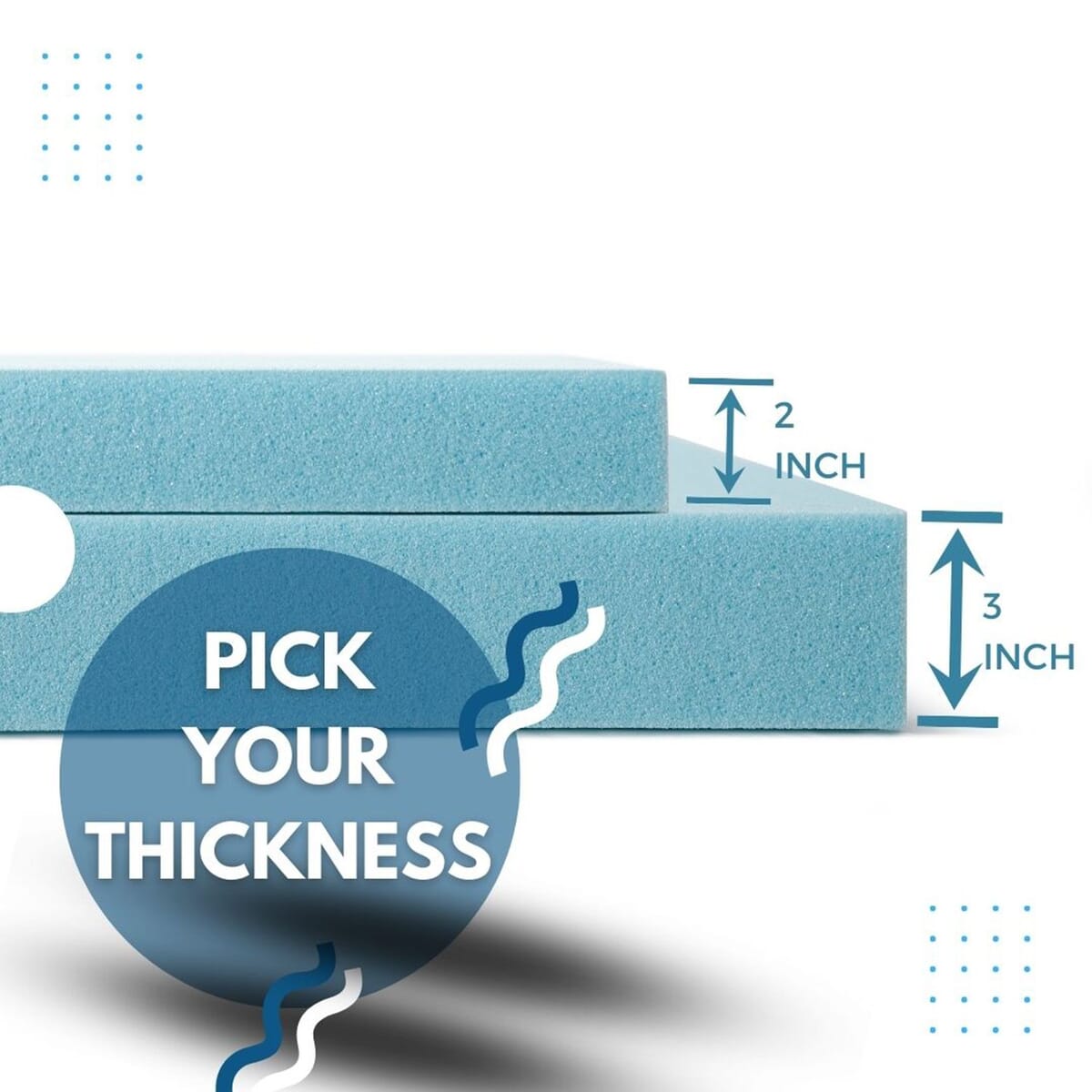 L'Baiet Cooling Gel Medium Firm Memory Foam Mattress Topper | 3 Twin Size image number 5