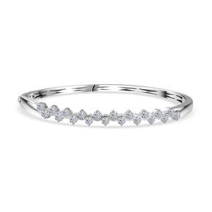 Luxuriant Lab Grown Diamond 2.20 ctw Bangle Bracelet in Rhodium Over Sterling Silver (7.25 In) 