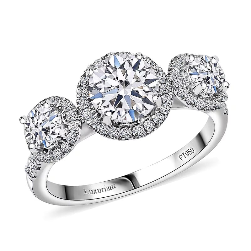 IGI Certified Luxuriant Lab Grown Diamond E-F VS 2.00 ctw Ring in 950 Platinum (Size 10.0)