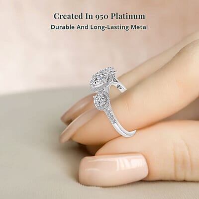 IGI Certified Luxuriant Lab Grown Diamond E-F VS 2.00 ctw Ring in 950 Platinum