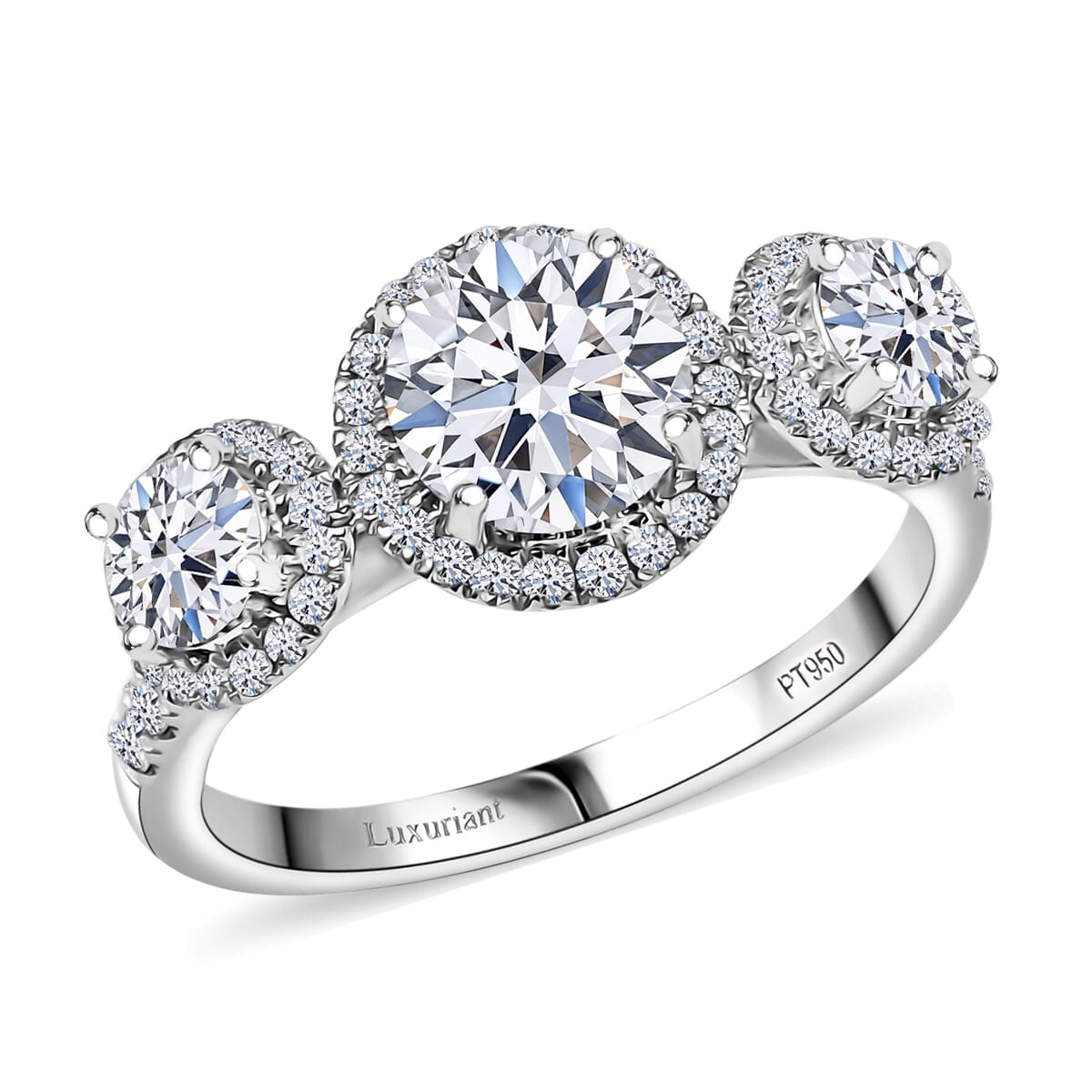 IGI Certified Luxuriant Lab Grown Diamond E-F VS 2.00 ctw Ring in 950 Platinum image number 0