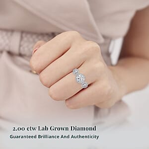IGI Certified Luxuriant Lab Grown Diamond E-F VS 2.00 ctw Ring in 950 Platinum (Size 7.0)