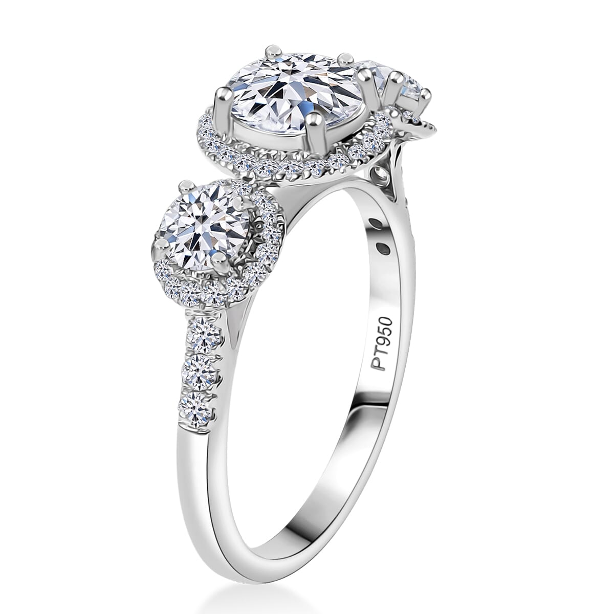 IGI Certified Luxuriant Lab Grown Diamond E-F VS 2.00 ctw Ring in 950 Platinum image number 3