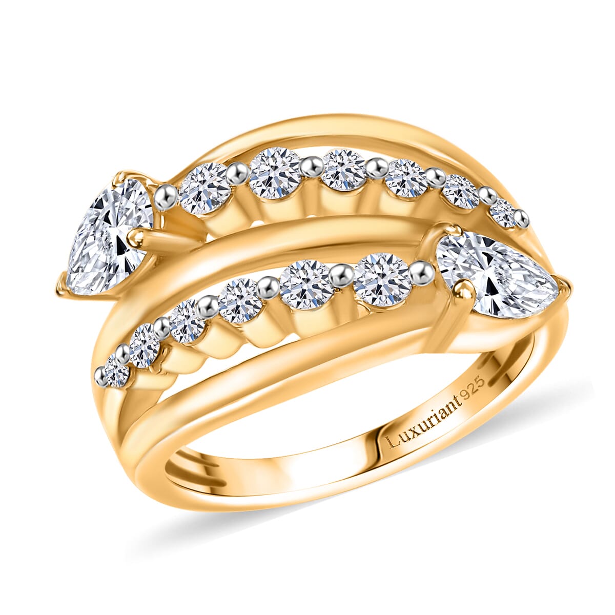 Luxuriant Lab Grown Diamond 1.50 ctw Ring in 18K Vermeil Yellow Gold Over Sterling Silver (Size 10.0)  image number 0