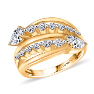 Luxuriant Lab Grown Diamond 1.50 ctw Ring in 18K Vermeil Yellow Gold Over Sterling Silver (Size 10.0) 