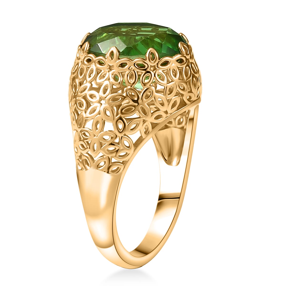 Ever True Chartreuse Quartz 5.00 ctw Blooming Radiance Ring in 18K YG Plated (Size 10.0)  image number 3
