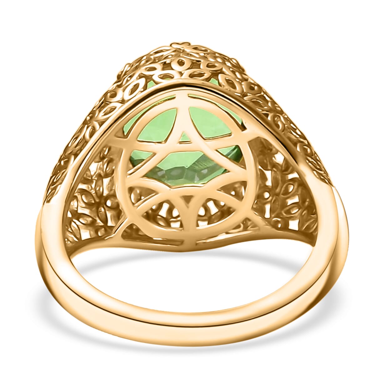 Ever True Chartreuse Quartz 5.00 ctw Blooming Radiance Ring in 18K YG Plated (Size 10.0)  image number 4