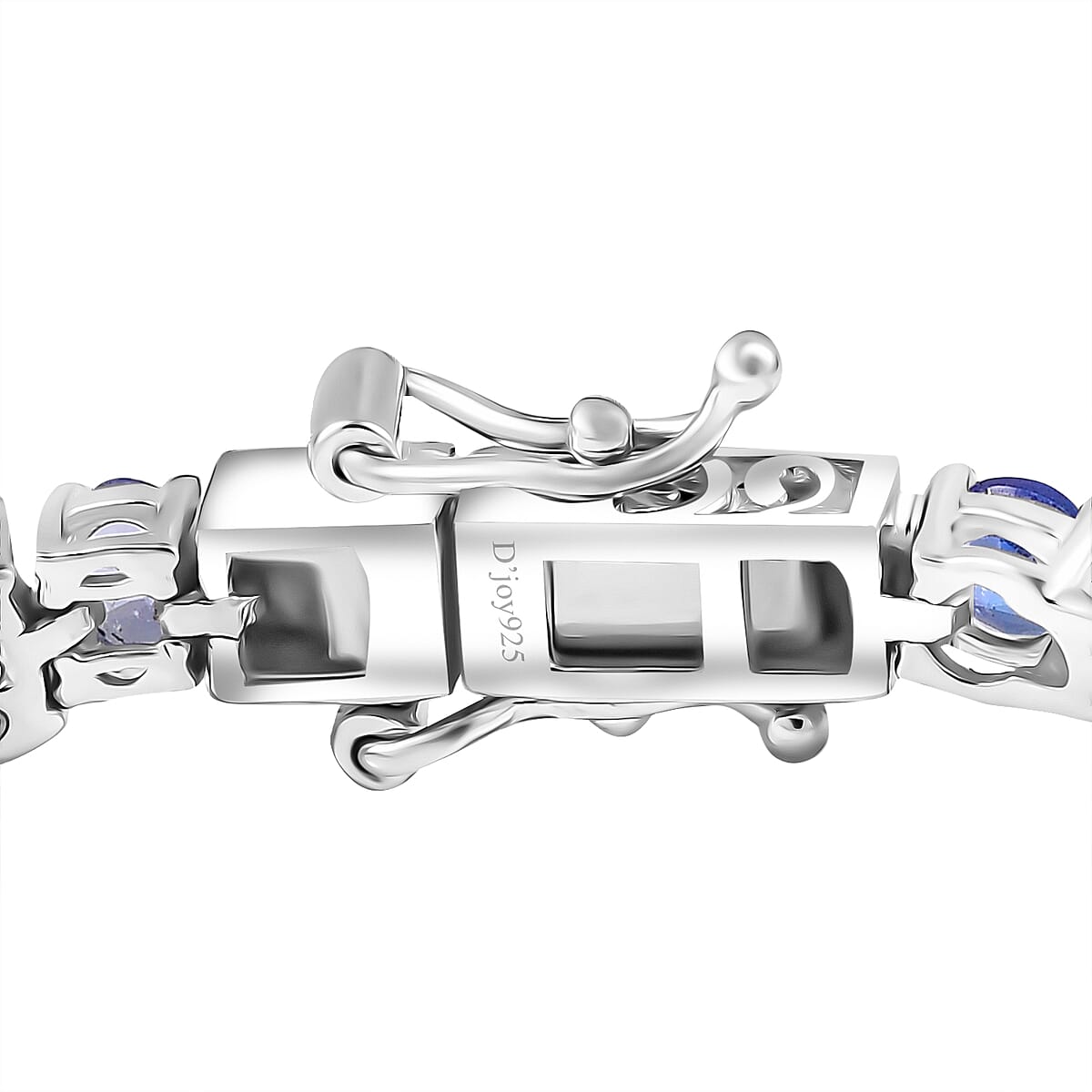 D'Joy Tanzanite and White Zircon 8.65 ctw Moon Phases Bracelet in Rhodium Over Sterling Silver (7.25 In) image number 3