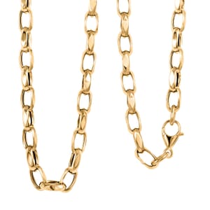 Italian Oval Link Chain Necklace in 10K Yellow Gold 20 Inches 13.44 Grams