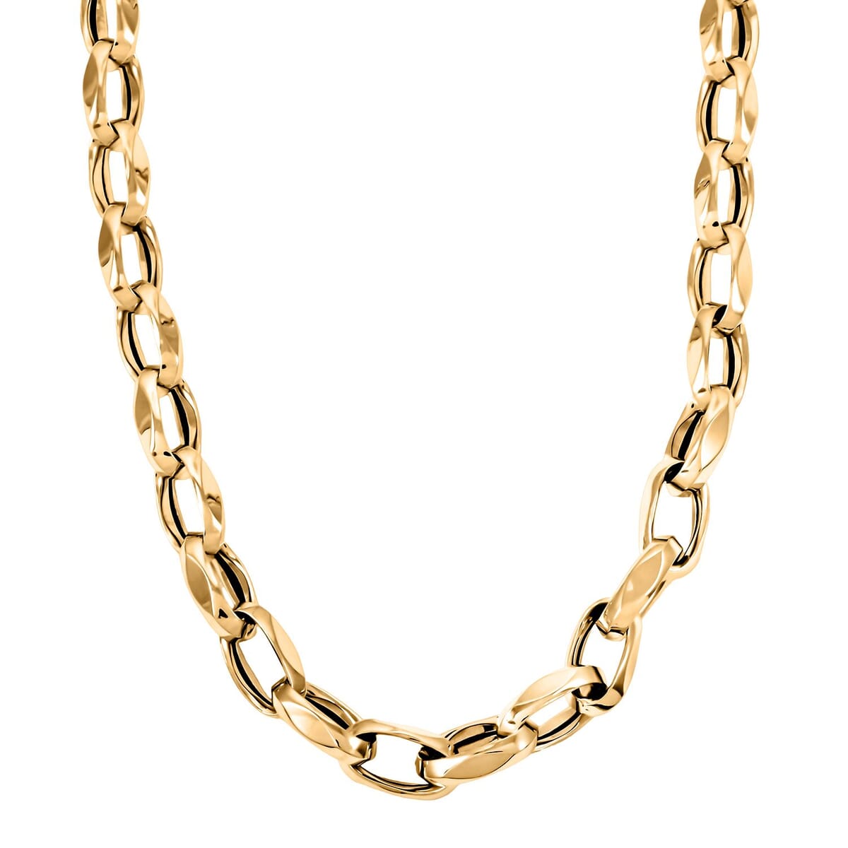 Italian Oval Link Chain Necklace in 10K Yellow Gold 20 Inches 13.44 Grams image number 1