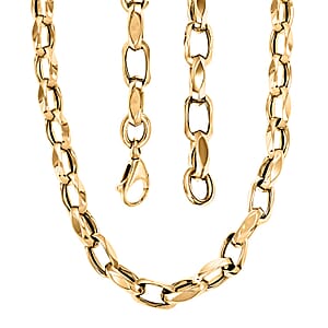 Italian Oval Link Chain Necklace in 10K Yellow Gold 20 Inches 13.44 Grams
