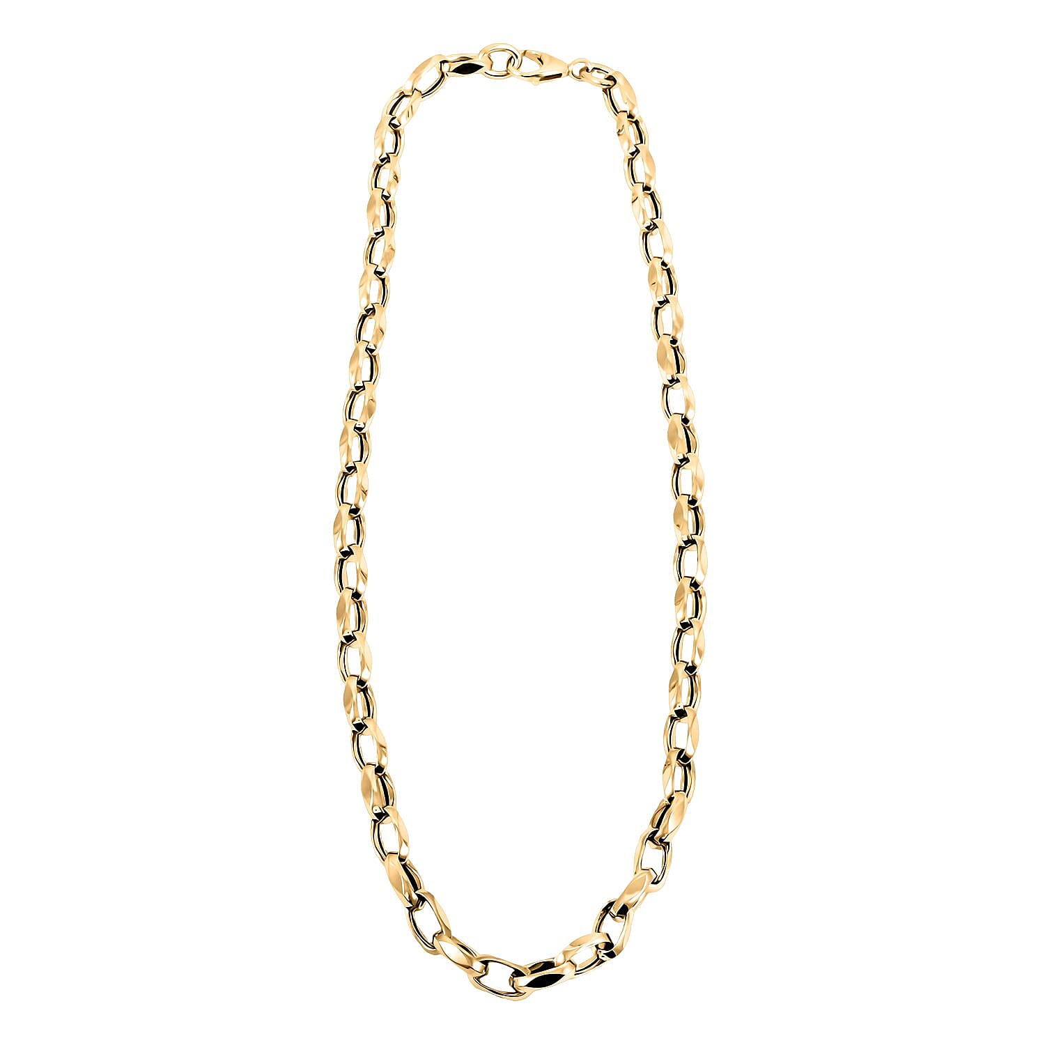Italian Oval Link Chain Necklace in 10K Yellow Gold 20 Inches 13.44 Grams