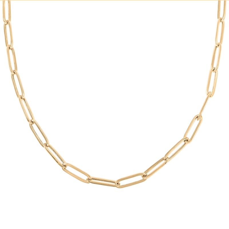 3mm Paperclip Chain Necklace in 10K Yellow Gold 2.20 Grams 16 Inches
