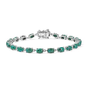 Ever True Chrysocolla 13.00 ctw Ocean Pebbles Bracelet in Platinum Bond (7.25 In)