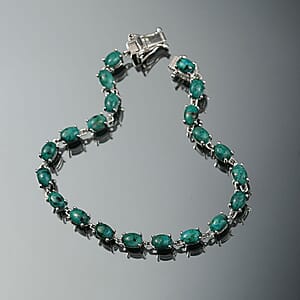 EverTrue Chrysocolla 13.00 ctw Ocean Pebbles Bracelet in Platinum Bond (7.25 In)