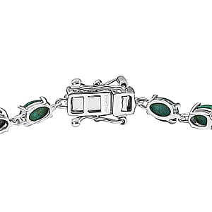 EverTrue Chrysocolla 13.00 ctw Ocean Pebbles Bracelet in Platinum Bond (7.25 In)