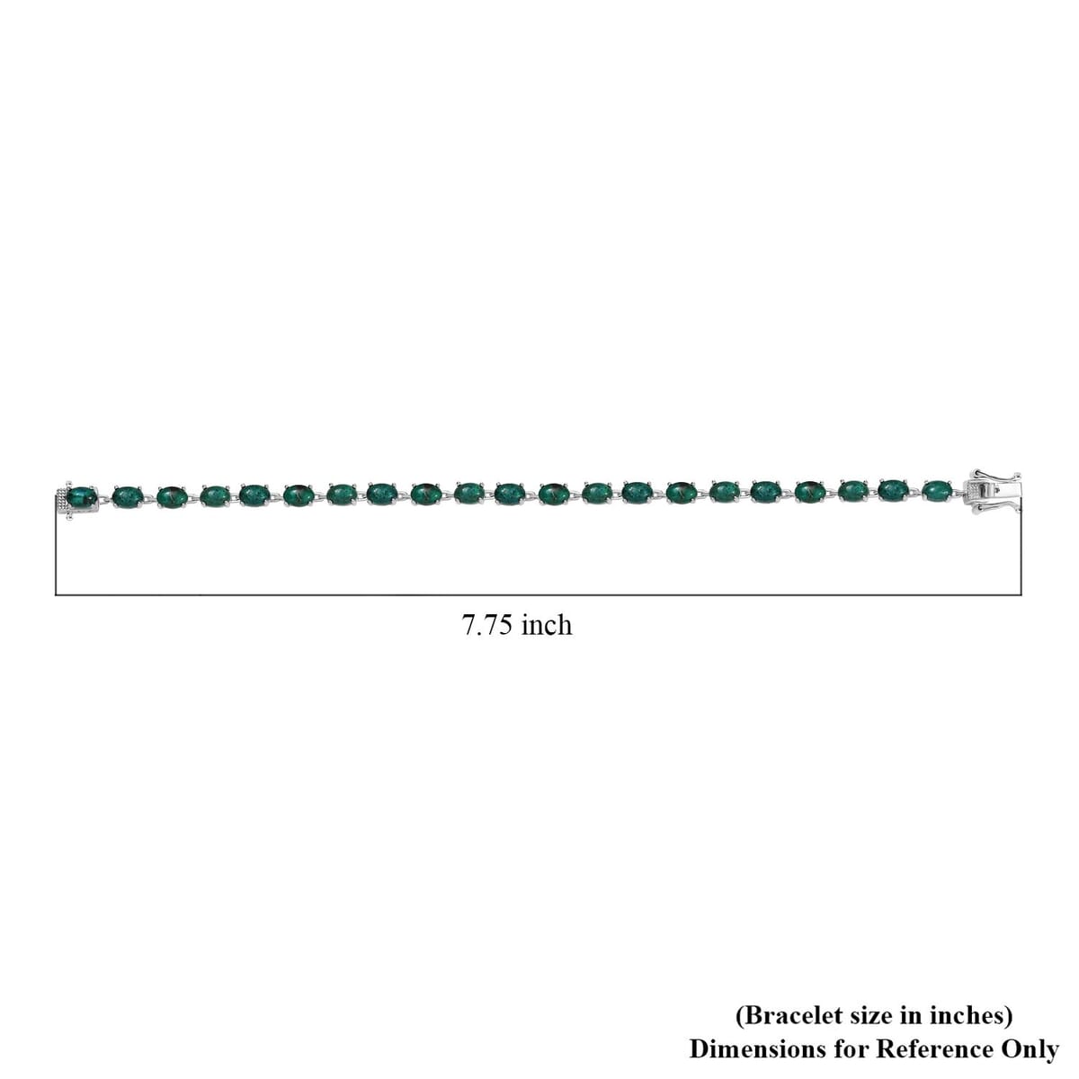 Ever True Chrysocolla 13.00 ctw Ocean Pebbles Bracelet in Platinum Bond (7.25 In) image number 4