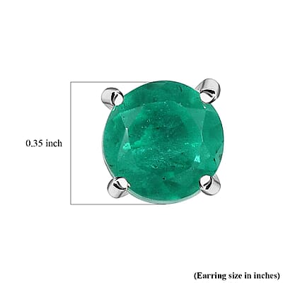 D'Joy Emeraldine Quartz (Triplet) 4.65 ctw Stud Earrings in Platinum Over Sterling Silver