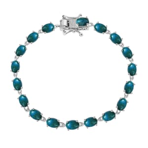 Ever True Chrysocolla 11.75 ctw Ocean Pebbles Bracelet in Platinum Bond (6.50 In)