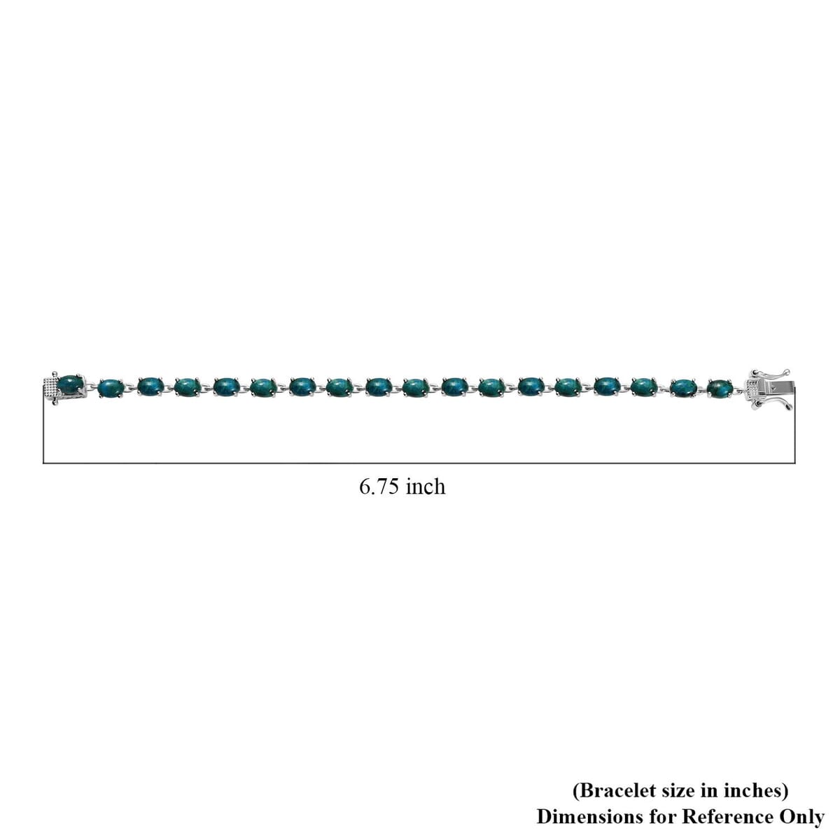 Ever True Chrysocolla 11.75 ctw Ocean Pebbles Bracelet in Platinum Bond (6.50 In) image number 4