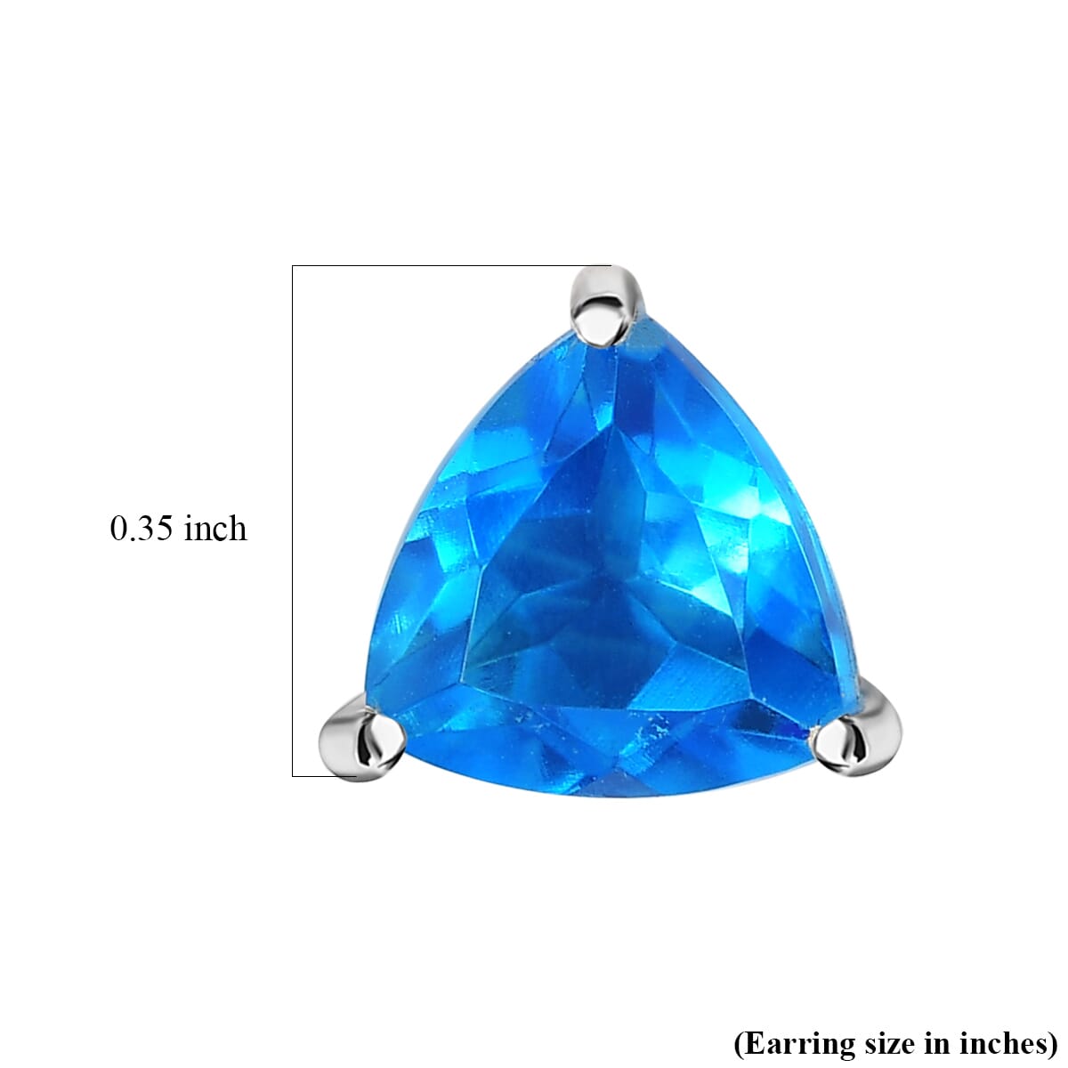 D'Joy Caribbean Quartz (Triplet) 3.00 ctw Stud Earrings in Platinum Over Sterling Silver image number 5