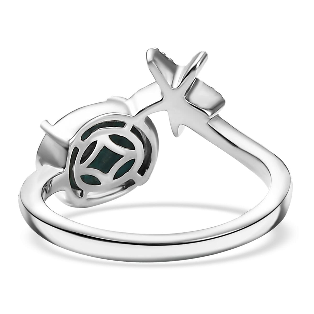 D'Joy Chrysocolla 2.50 ctw Starfish Ring in Platinum Over Sterling Silver (Size 10.0)  image number 4