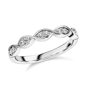 Luxuriant Lab Grown Diamond G-H SI 0.25 ctw Infinity Wave Ring in Rhodium Over Sterling Silver (Size 7.0)