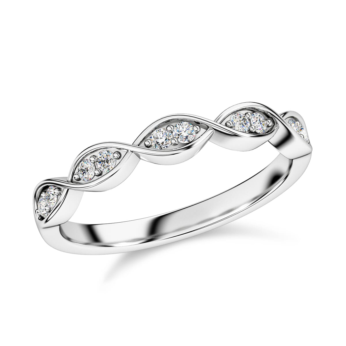 Luxuriant Lab Grown Diamond G-H SI 0.25 ctw Ring in Rhodium Over Sterling Silver (Size 8.0) image number 0