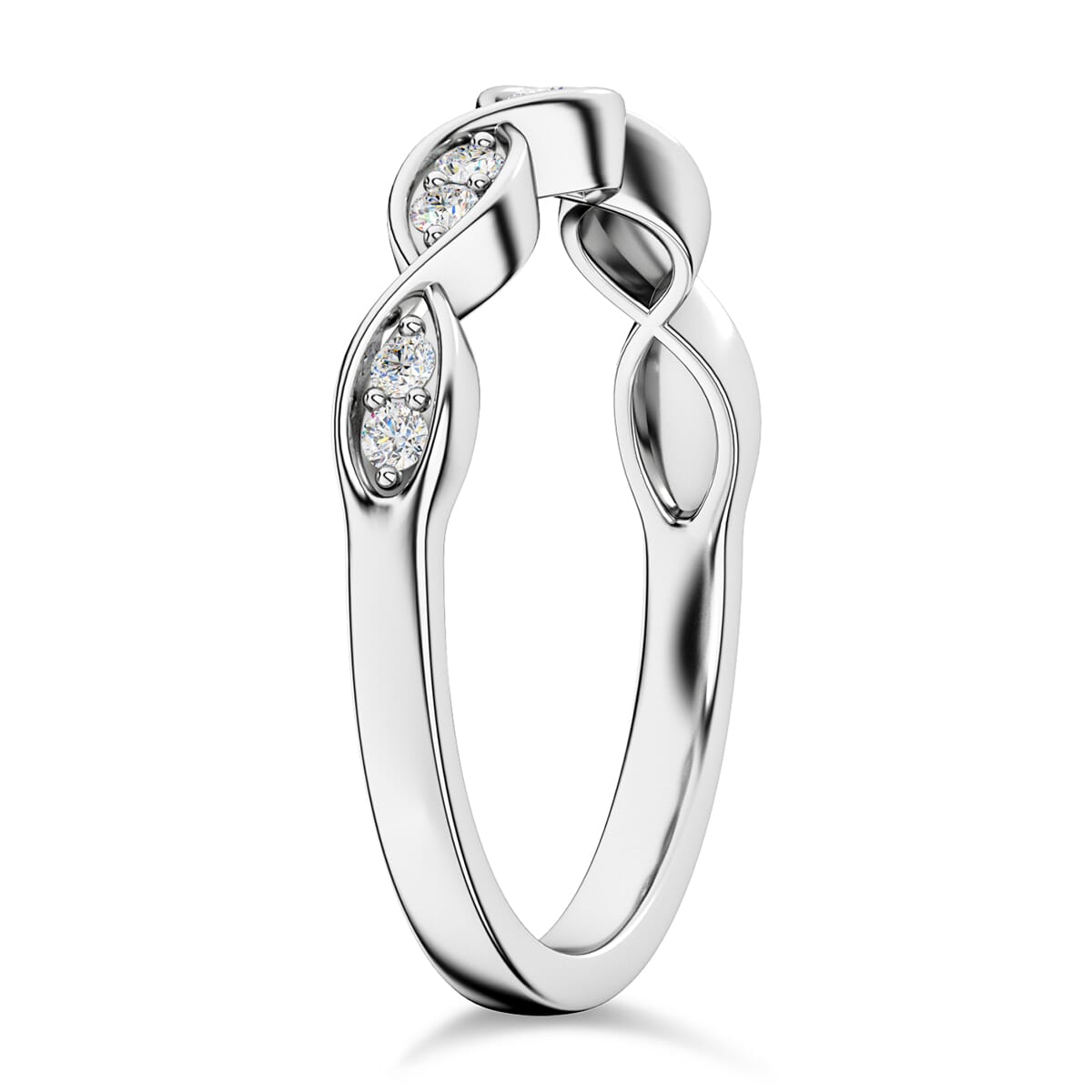 Luxuriant Lab Grown Diamond G-H SI 0.25 ctw Ring in Rhodium Over Sterling Silver (Size 8.0) image number 3