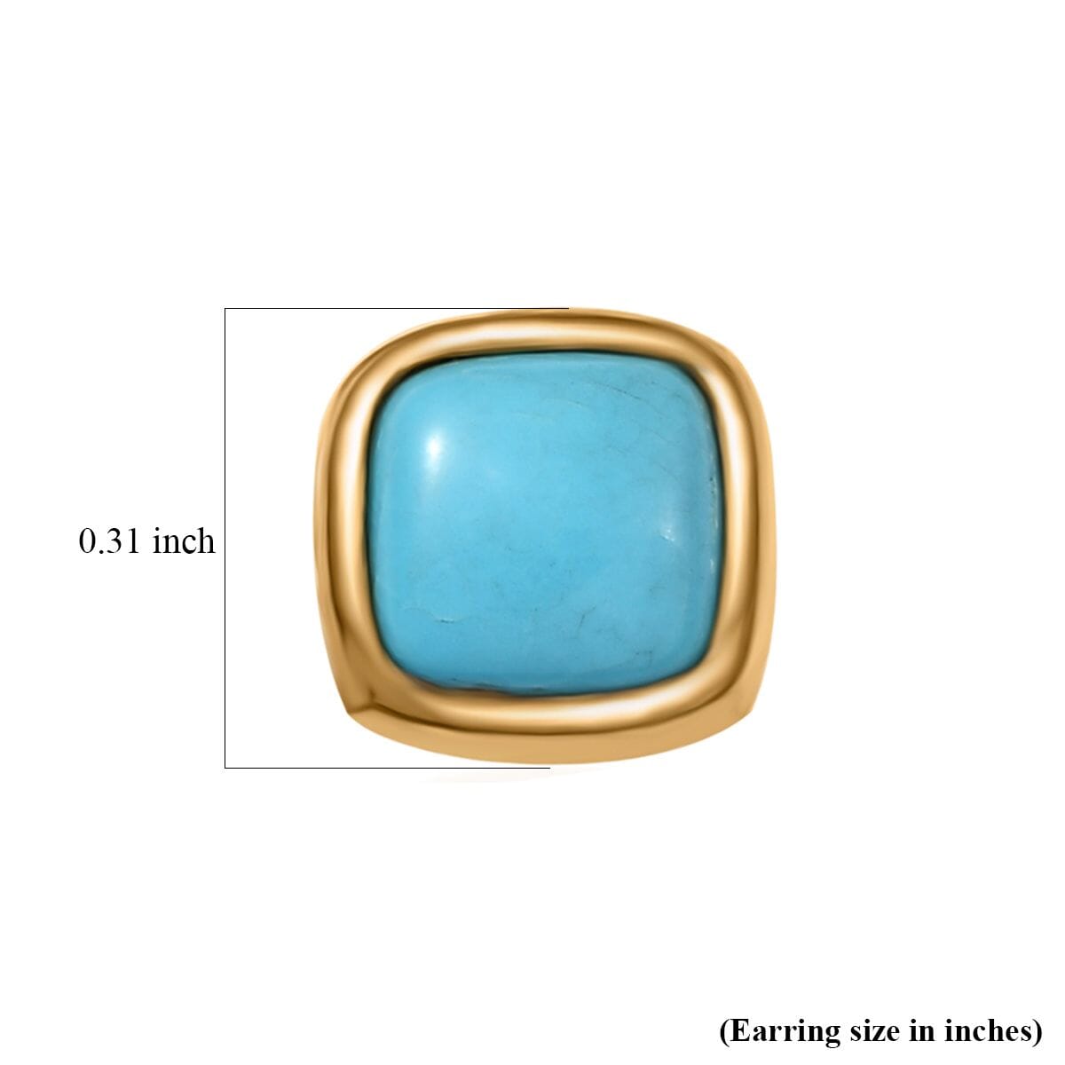 D'Joy Premium Sleeping Beauty Turquoise 1.65 ctw Stud Earring in 18K Vermeil Yellow Gold Over Sterling Silver  image number 5
