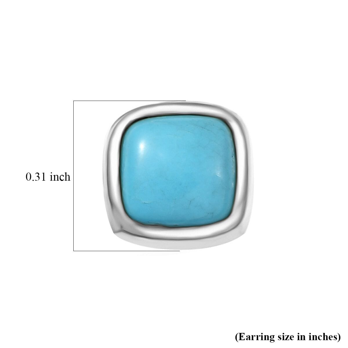 D'Joy Premium Sleeping Beauty Turquoise 1.60 ctw Stud Earrings in Rhodium Over Sterling Silver  image number 5