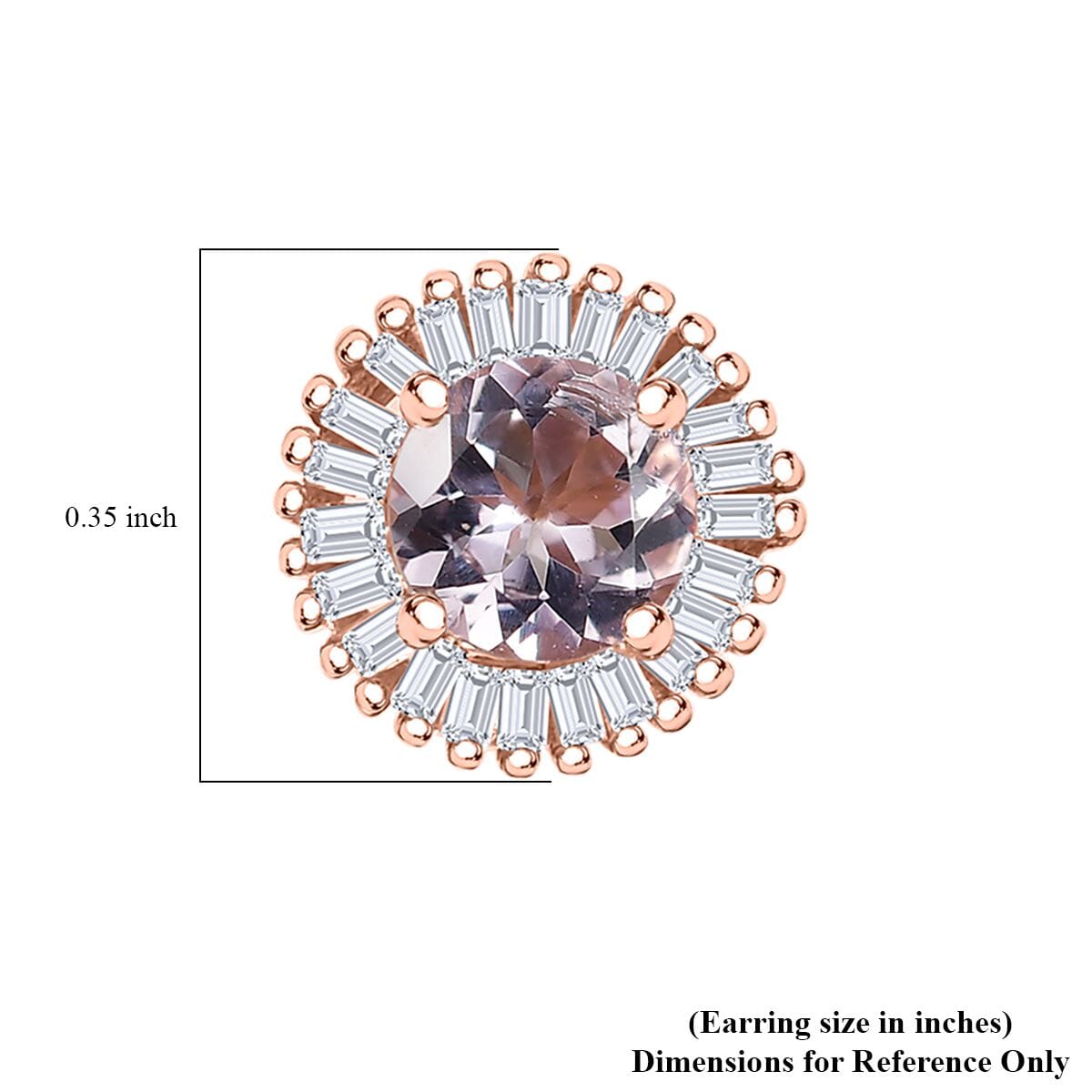 D'Joy Premium Pink Morganite and Diamond 1.15 ctw Earrings in 18K Vermeil Rose Gold Over Sterling Silver image number 4