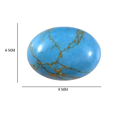 Blue Turquoise Set of 2 (Ovl 8x6 mm) 2.04 ctw Loose Gemstone