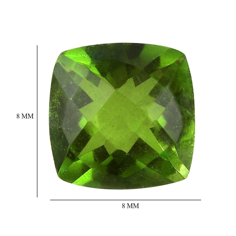 Chartreuse Quartz Set of 2 (Cush 8x8 mm) 4.24 ctw Loose Gemstone