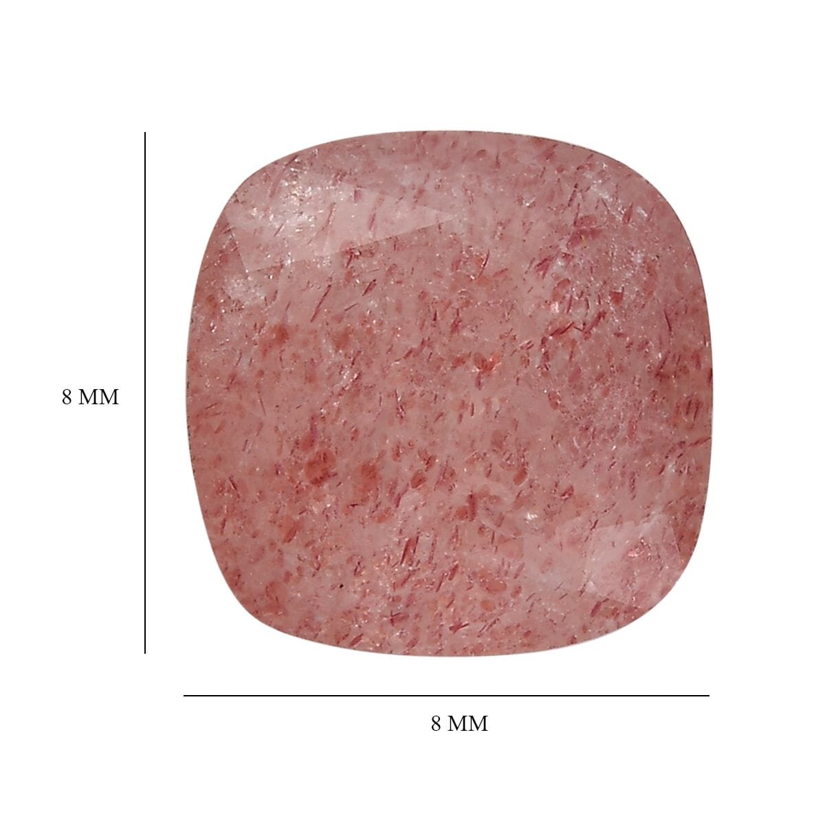 Cherry Quartz (Cush 8x8 mm) 1.70 ctw Loose Gemstone image number 4