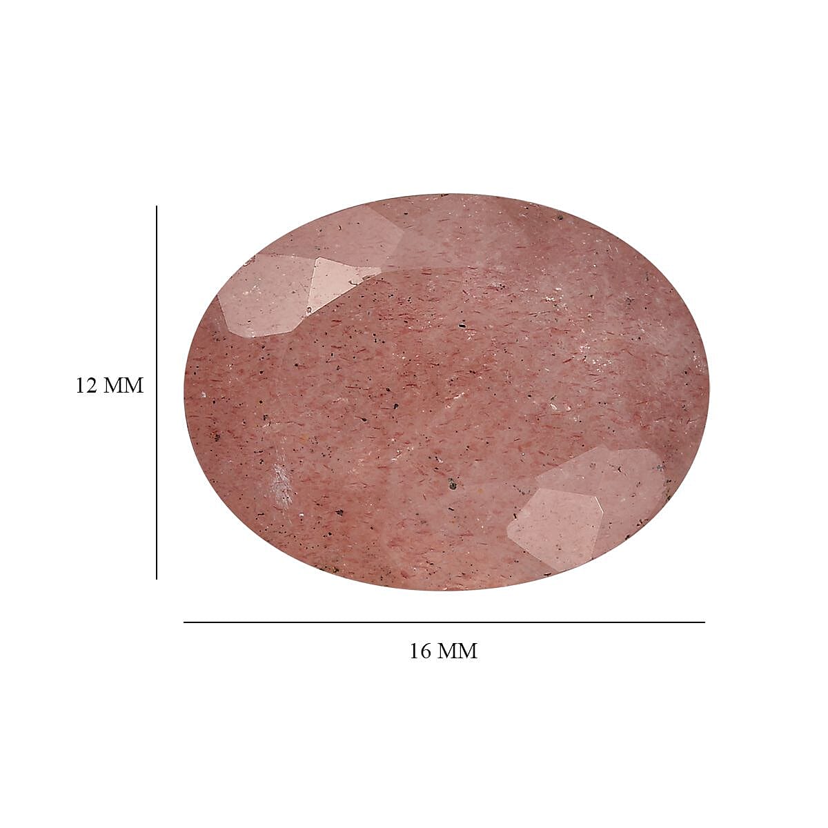Cherry Quartz (Ovl 16x12 mm) 7.40 ctw Loose Gemstone