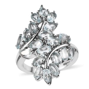 EverTrue Sky Blue Topaz 6.50 ctw Ring in Stainless Steel (Size 6.0) 