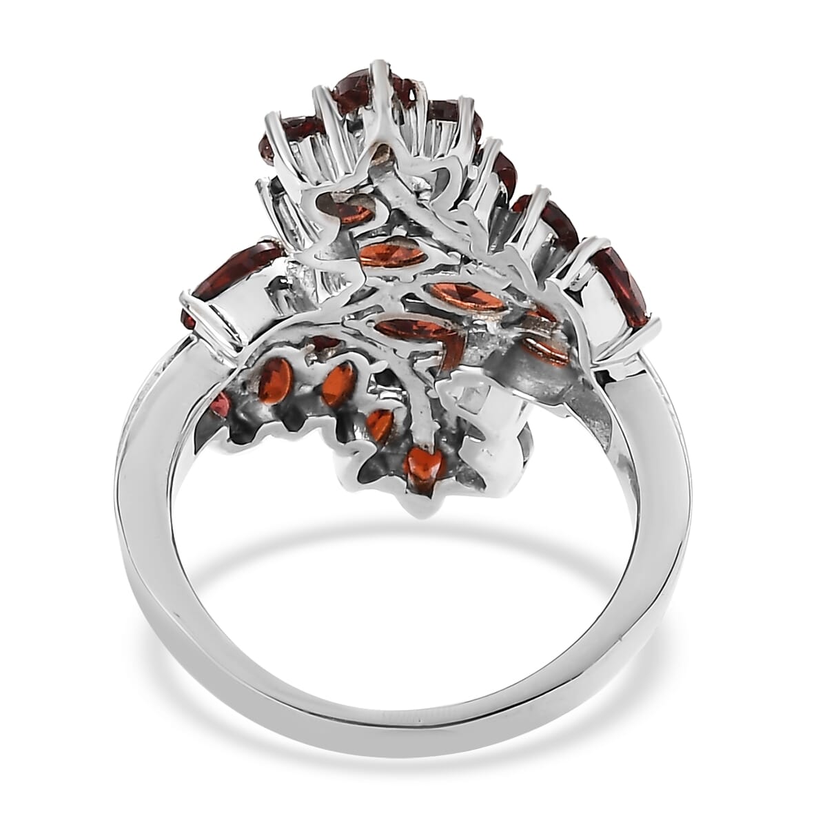 EverTrue Mozambique Garnet 5.60 ctw Ring in Stainless Steel (Size 7.0)  image number 4