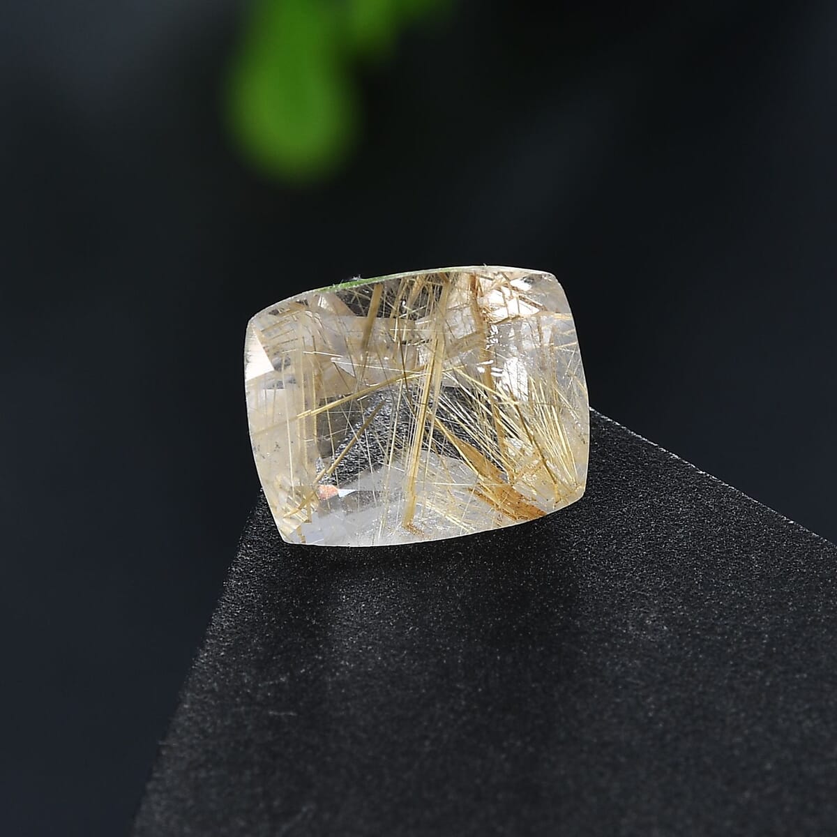 Golden Rutilated Quartz (Cush 10x8 mm) 2.15 ctw Loose Gemstone image number 1