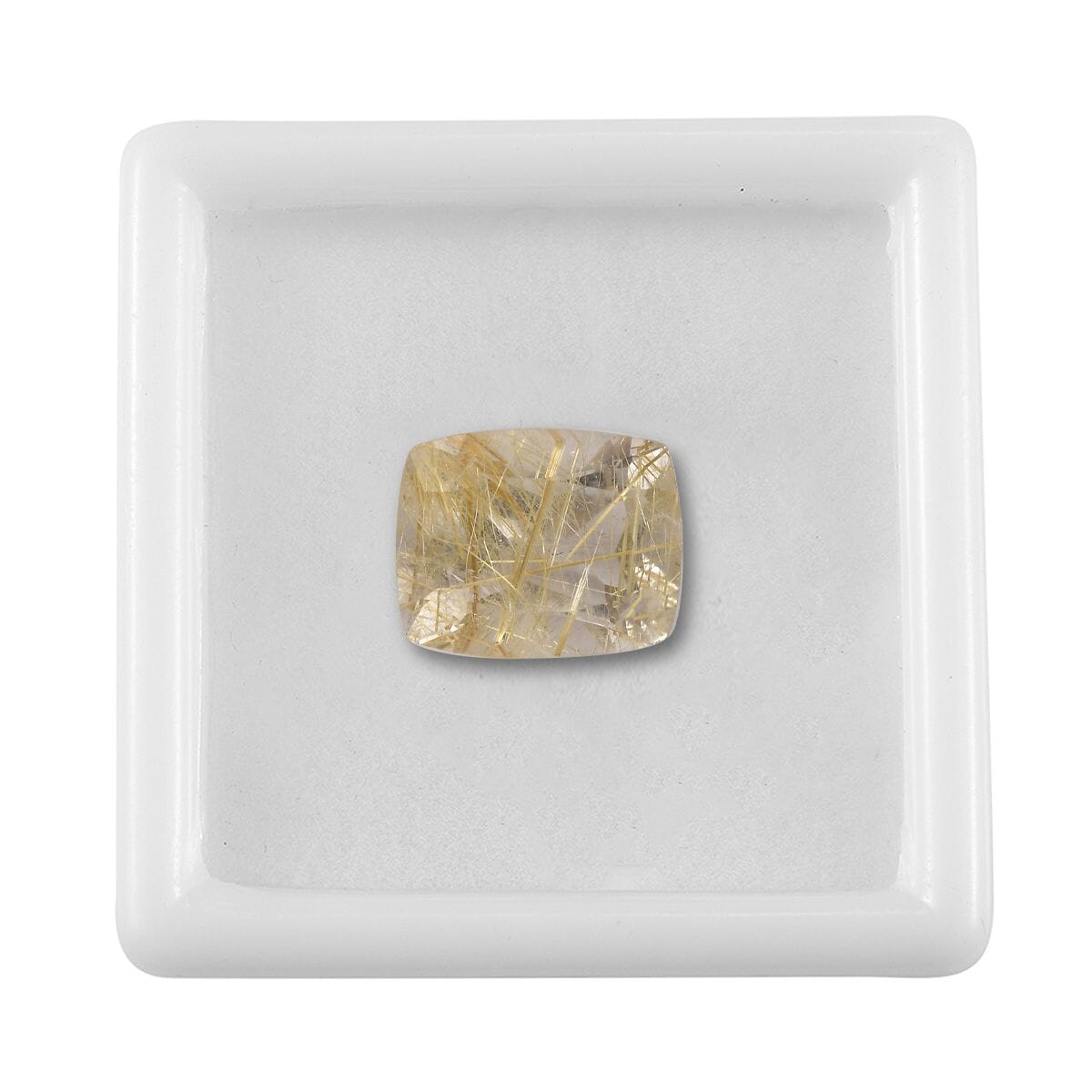 Golden Rutilated Quartz (Cush 10x8 mm) 2.15 ctw Loose Gemstone image number 3