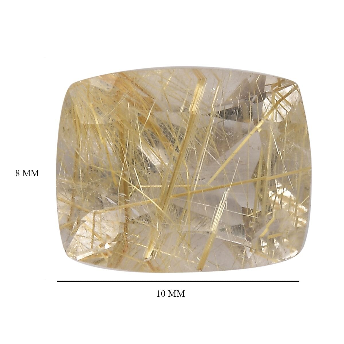 Golden Rutilated Quartz (Cush 10x8 mm) 2.15 ctw Loose Gemstone image number 4