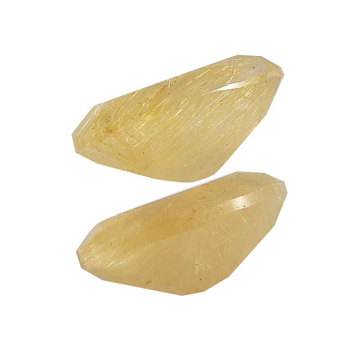 AA Golden Rutilated Quartz Set of 2 (Ovl 8x6 mm) 2.10 ctw Loose Gemstone image number 2