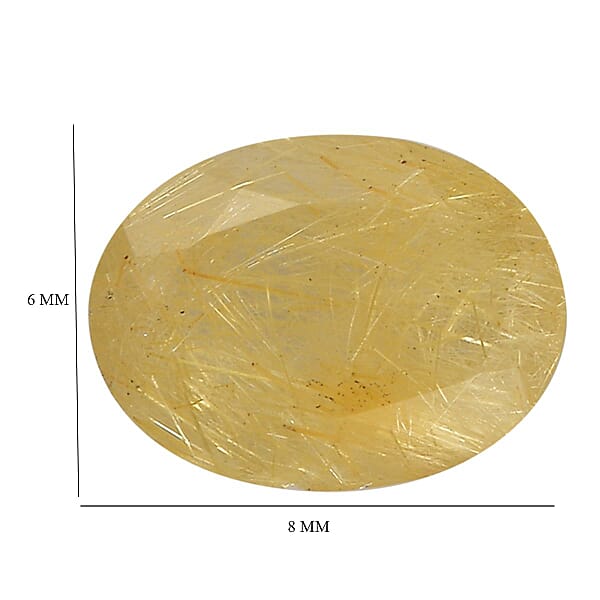 AA Golden Rutilated Quartz Set of 2 (Ovl 8x6 mm) 2.10 ctw Loose Gemstone